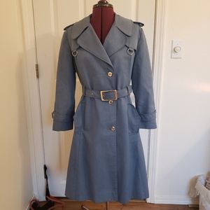 Women's Vintage Denim Trenchcoat Jacket, Size Small/Medium